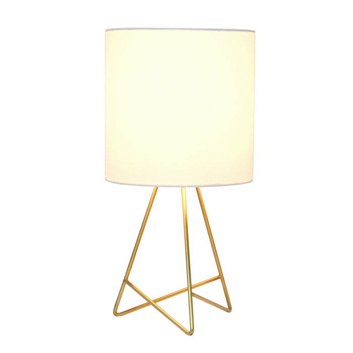 Archar Geometric Wire Table Lamp, Gold, 14\"H