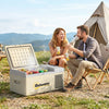 Outsunny 12 Volt Car Refrigerator, 17QT Car Fridge Electric Cooler, 12/24V DC and 100-240V AC, -4℉-50℉, Portable Refrigerator for Truck SUV Travel Camping Road Trips Tailgating
