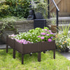 Outsunny 4-piece Raised Garden Bed Pp Raised Flower Bed Plant Stand Stackable Vegetable Herb Grow Bo|Outsunny Jardiniere Sur Pieds Carre Potager Modulable Inserts D'irrigation Inclus Pp Imitation Rotin