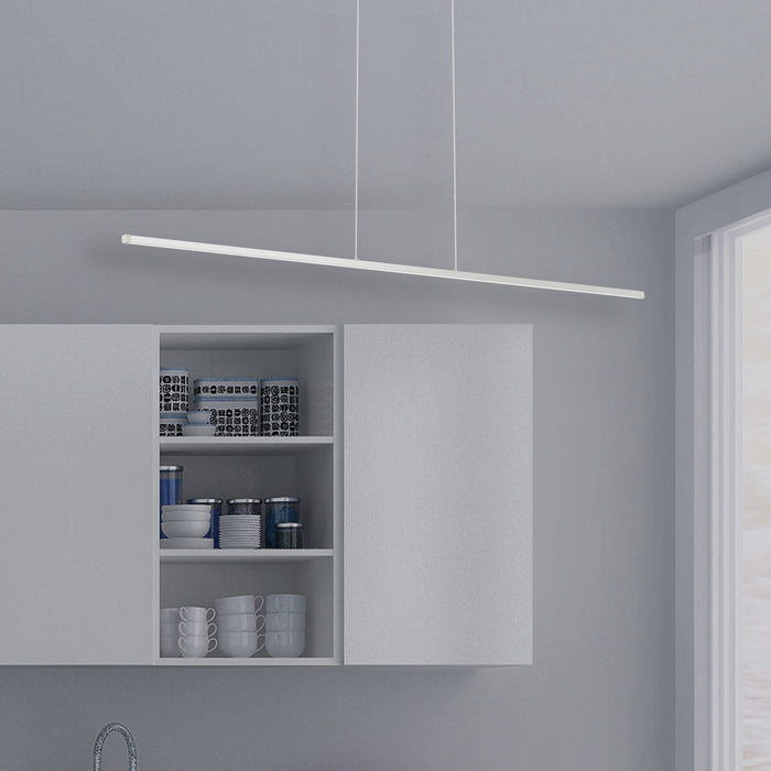 Dainolite Array LED Horizontal Pendant 30w 48\" Matte White Finish White Acrylic Diffuser Lamp