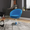 Hopper Modern Upholstered Swivel Lounge Chair in Blue - Set of 2 Accent Chair | Fauteuil lounge pivotant moderne Hopper en tissu bleu - Lot de 2