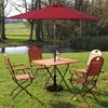 Costway 9ft Patio Solar Umbrella LED Patio Market Steel Tilt w/ Crank Outdoor Burgundy
