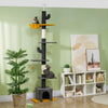 Pawhut Floor To Ceiling Cat Tree, Cat Tower With 90.5"-108" Adjustable Height, 5 Tier Activity Centr|Pawhut Arbre A Chat Du Sol Au Plafond, Tour Pour Chat Avec Hauteur Reglable De 90,5" A 108", Centre