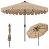 Costway 10 FT Solar Patio Umbrella with 24 LED Lights 8 Ribs & Tilt Adjustment Coffee