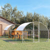 Pawhut Chicken Coop, Outdoor Chicken Run Walk-in Rabbit Cage With Waterpr Waterproof And Anti-uv Cov|Pawhut Poulailler En Metal, 24.9' X 9.2' Avec Couverture Impermeable Et Anti-uv, Porte Pour 20-24 Po