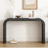 Cedar 52 Inch Wood Console Table with Curved Edge and Distressed Finish, Black | Cedar Table Console en Bois 52 po avec Bord Courbe et Finition Vieillie, Noir