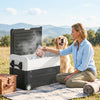 Outsunny 12 Volt Car Refrigerator, 42QT Car Fridge Freezer with App Control, 12/24V DC and 100-240V AC, -4℉-68℉, Electric Compressor Cooler with Wheels for RV Truck Camping Travel