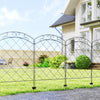 Outsunny 11.4' Garden Fence, Steel Fence Panels, Pack of 4, Black