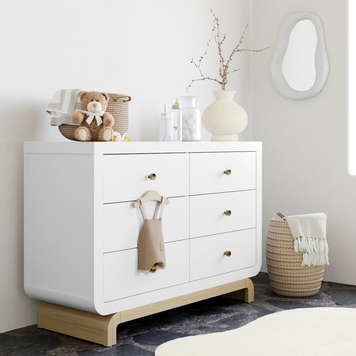 Storkcraft Santorini 6 Drawer Dresser - White/Driftwood