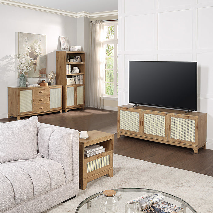 Sheridan Mid-Century Modern 4-Piece Living Room Set in Natural