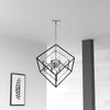 Dainolite Kappa 6 Light Pendant Polished Chrome/Matte Black Finish Lamp|Luminaire suspendu Kappa de Dainolite avec fini chromé poli et noir mat, et 6 ampoules
