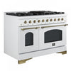 Forno Antico 48" Gas Range, White, Double Ovens, -FFSGS6219-48WHT | Cuisiniere a gaz Antico de 48",blanc, avec double four – FFSGS6219-48BLK