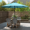 Costway 10 FT Solar Patio Umbrella with 96 LED Lights 35° Adjustable Tilt Vented Top Turquoise