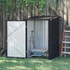 Outsunny 3.3' X 3.4' Lean-to Garden Storage Shed, Outdoor Galvanized Steel Tool House With Lockable |Outsunny 3.3' X 3.4' Abri De Jardin Remise Pour Outils Cabanon Porte Verrouillable Avec Loquet Toit