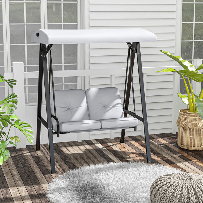Outsunny 2 Seater Outdoor Swing Chair Porch Swing Bench With Canopy