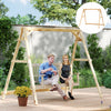Outsunny Porch Swing Frame, A-Frame Wooden Swing Stand with Reinforced Bars