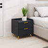 HOMCOM Bedside Table, Nightstand with 2 Drawers for Bedroom, Black