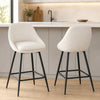 HOMCOM Swivel Bar Stools Set of 2 26" Counter Height Barstools, Cream White