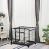Pawhut Folding Heavy Duty Dog Crate Heavy Duty Cage For Medium Sized Dogs With Double Doors, Lockabl|Pawhut Cage Pour Chien Pliable Cage De Transport Sur Roulettes 2 Portes Verrouillables Plateau Amovi
