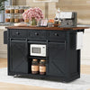 Wilson 53.7" Engineered Wood Kitchen Carts With Power Outlet And Storage - Black | Chariot De Cuisine Wilson 53,7" En Bois Reconstitue Avec Prise Electrique Et Rangement -Noir