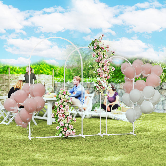 Outsunny 7/6.5/6 ft Wedding Arch Set Backdrop Stand for Birthday Party