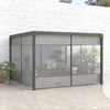 Outsunny Pergola Curtains With Large Windows For 10' X 10' Pergola, 4 Pack