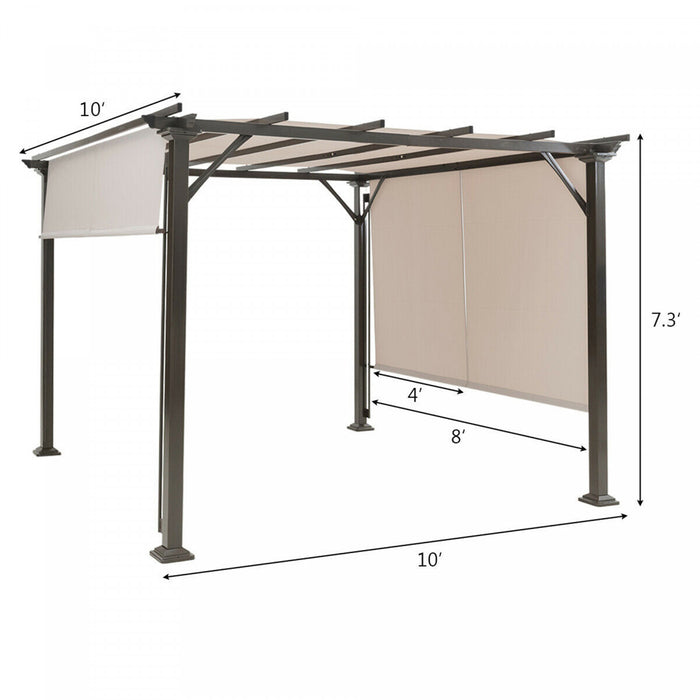 10' X 10' Pergola Kit Metal Frame Gazebo &canopy Cover Patio Furniture Shelter