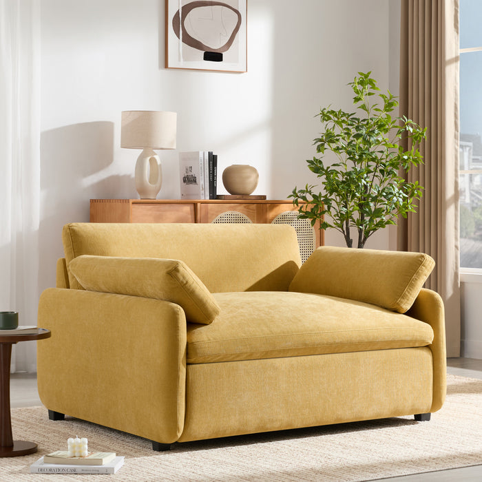 Olivia Oversized Accent Chair with Pillows,Yellow