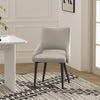 Tremont Modern Metal Vegan Leather Dining Chair in Stone Gray | Chaise de salle a manger moderne Tremont en metal et cuir vegetalien gris pierre