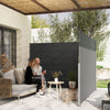 Outsunny Retractable Double Side Awning, Outdoor Privacy Screen, Grey