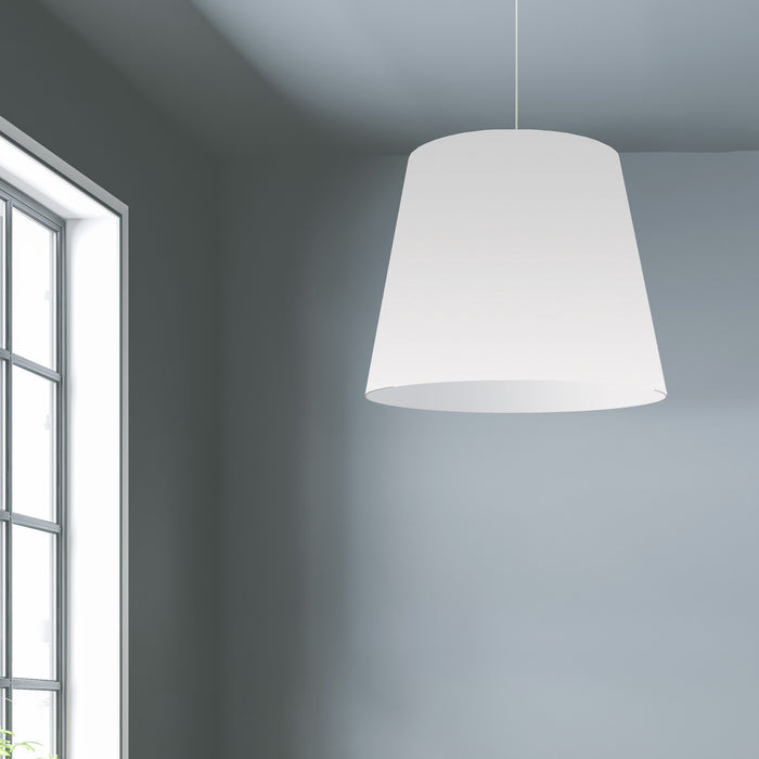 Dainolite Oversized Drum 1 Light Pendant Large White Shade Lamp