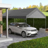 Outsunny 10 x 20 Carport Canopy Replacement Cover with Bungee Cords, Dark Grey