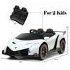 Costway 12v 2-seater Licensed Lamborghini Kids Ride On Car W/ RC & Swing Function White