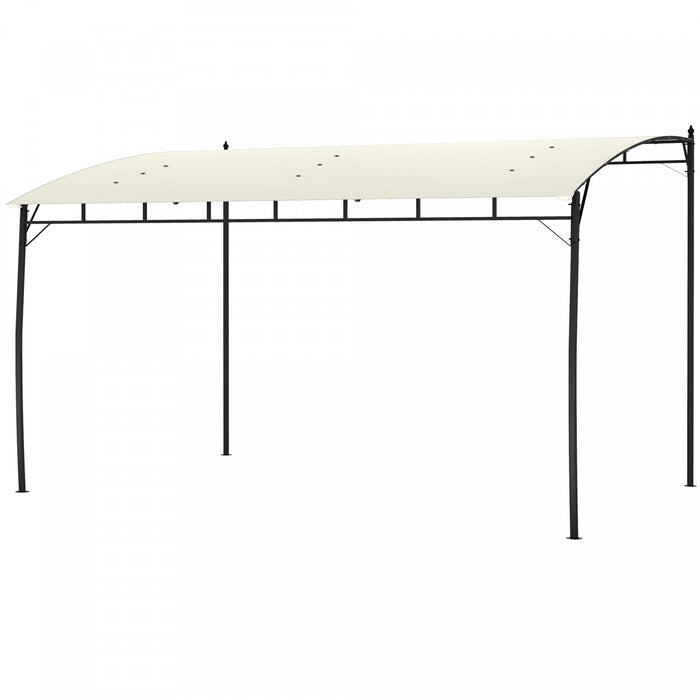 Outsunny 10' X 13' Pergola With Uv30+ Canopy, Steel Pergola Gazebo, Cream