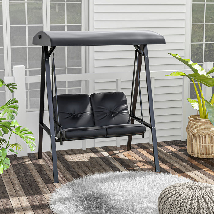 Outsunny 2 Seater Outdoor Swing Chair Porch Swing Bench With Canopy