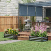 Outsunny Set Of 2 Raised Garden Beds, Galvanized Planter Box, Grey|Outsunny Lot De 2 Plates-bandes Surelevees, Jardiniere Galvanisee, Gris