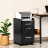 Homcom 3-drawer Mobile File Cabinet Office Filing Cabinet|Homcom Classeur Mobile 3 Tiroirs Classeur De Bureau Noir