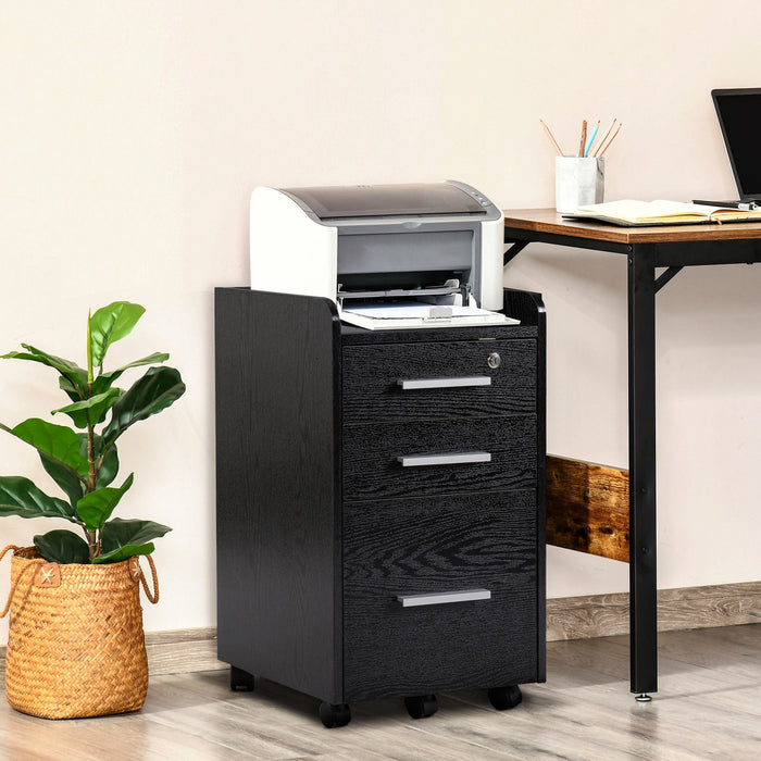 Homcom 3-drawer Mobile File Cabinet Office Filing Cabinet