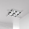 Dainolite Summit LED Flush Mount 18w Polished Chrome White Acrylic Diffuser Lamp|Plafonnier affleuré Summit de Dainolite en acrylique blanc qui diffuse la lumière, avec fini chromé poli et ampoule à DEL de 18 W