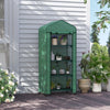 Outsunny 27" X 20" X 65" Portable Greenhouse With 4 Tier Shelves And Wheels, Outdoor Hot House Plant|Outsunny Serre Portable Avec Etageres A 4 Niveaux, Couverture En Pe, Verte