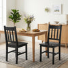 HOMCOM Dining Chairs Set of 2 with Slat Back Pine Wood, Black