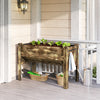 Outsunny Raised Garden Bed with Hooks, 660lb Capacity, Carbonized