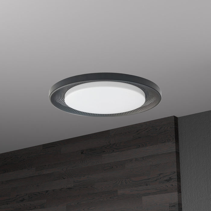 Dainolite Boullier Flush Mount 30w Matte Black White Acrylic Diffuser Lamp