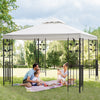 Outsunny 10' X 10' Outdoor Garden Metal Gazebo Patio Canopy Marquee Patio Party Tent Canopy Shelter |Outsunny 10 'x 10' Jardin Exterieur En Metal Tonnelle Patio Auvent Chapiteau Patio Tente De Fete Auv