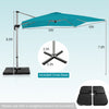Costway 10 FT Patio Cantilever Umbrella Outdoor Aluminum Hanging Offset Umbrella w/ 360° Rotation Blue