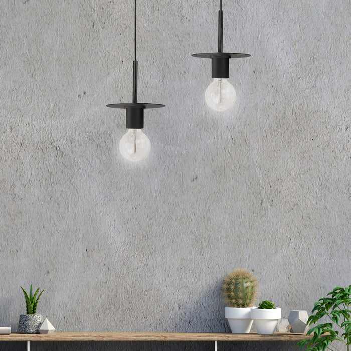 Dainolite Roswell 1 Light Pendant Medium Matte Black Lamp