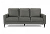 Upholstered Sofa, 75"L, Metal Legs, Grey Leather-Look, Contemporary, Modern Sofa | Sofa Rembourre, 75"L, Pieds En Metal, Aspect Cuir Gris, Contemporain, Moderne