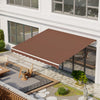 Outsunny 10' X 13' Electric Retractable Awning W/ Remote Controller, Coffee|Outsunny Auvent Retractable Electrique 10' X 13' Avec Telecommande, Cafe