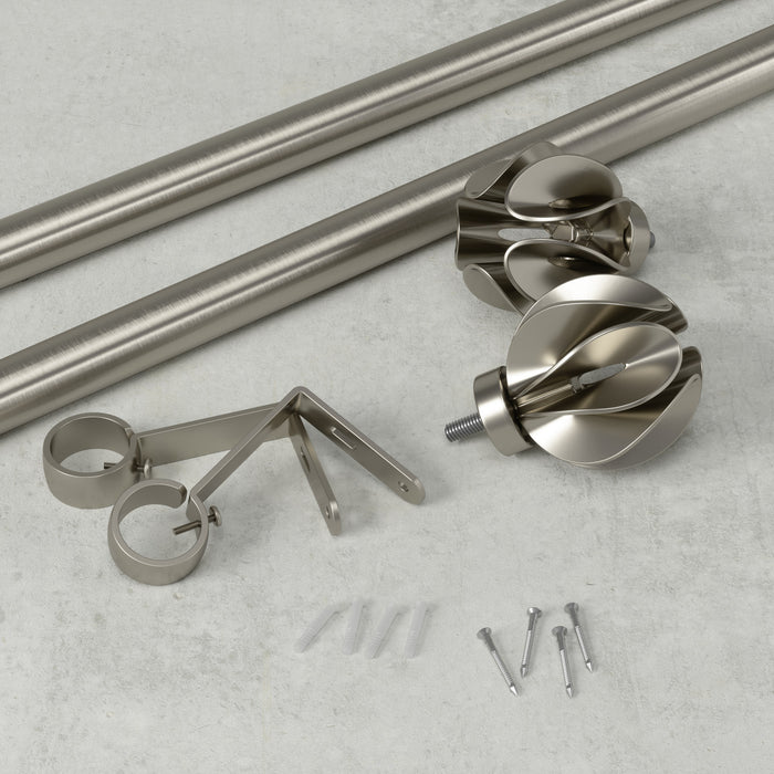 Umbra Blossom Nickel Expandable 1\" Curtain Rod - 42\"-120\" 