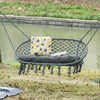Outsunny Patio Hammock Chair 2 Seat, Hanging Rope Hammock Swing With Metal Frame And Cushion, Large |Outsunny Chaise Suspendue Chaise Hamac A Suspendre Avec Cadre En Metal Et Coussin, Grand Siege En Ma